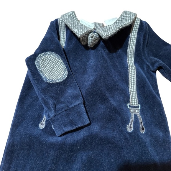 Koala Baby Navy Blue Velour Outfit Footed Pajama Baby Boy 0-3M - Picture 3 of 6
